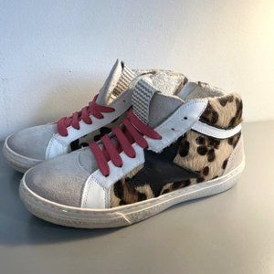 Piranha Calf hair Mid Top Leopard Sneaker